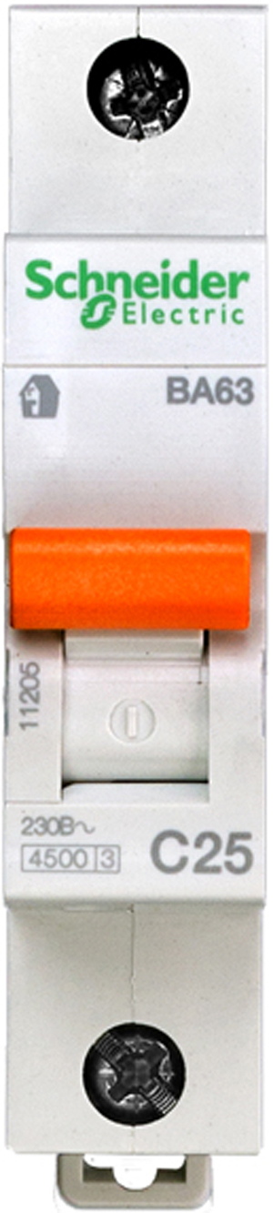 

SE Домовой ВА63 Автоматический выключатель 1P 25A (C) 4.5kA, Schneider Electric-1
