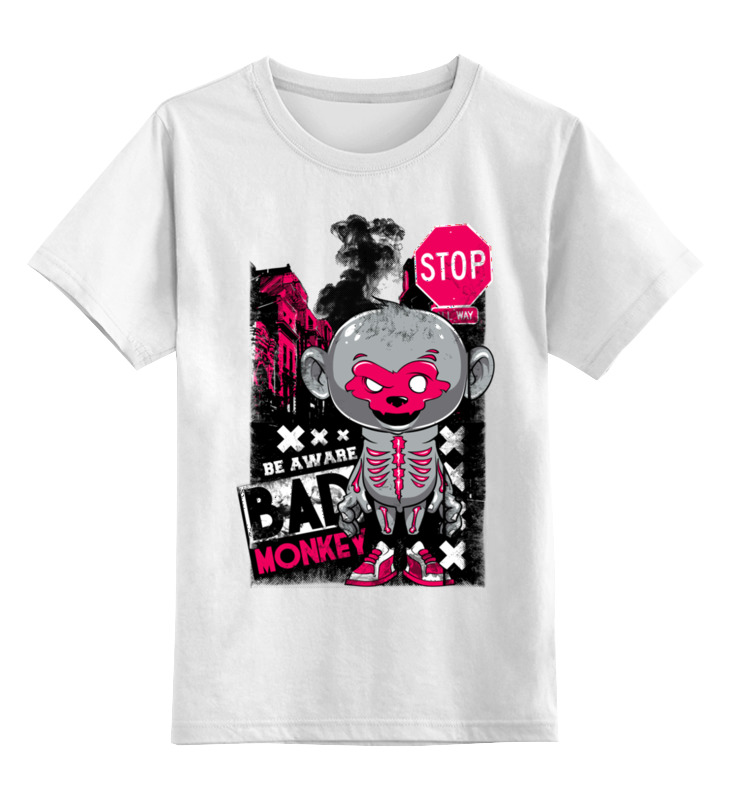 

Детская футболка Printio Bad monkey цв.белый р.128, 0000002659962