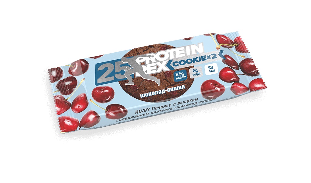 фото Proteinrex 25% proteinrex cookie (*2) 50 г, 12 шт, вкус: шоколад-вишня