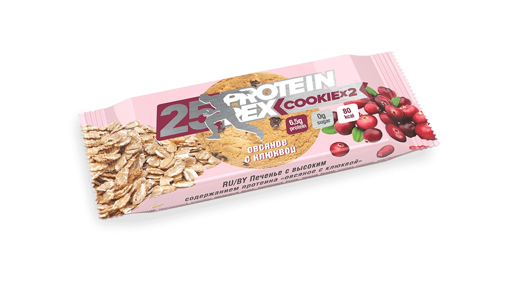 фото Proteinrex 25% proteinrex cookie (*2) 50 г, 12 шт, вкус: овсяное с клюквой