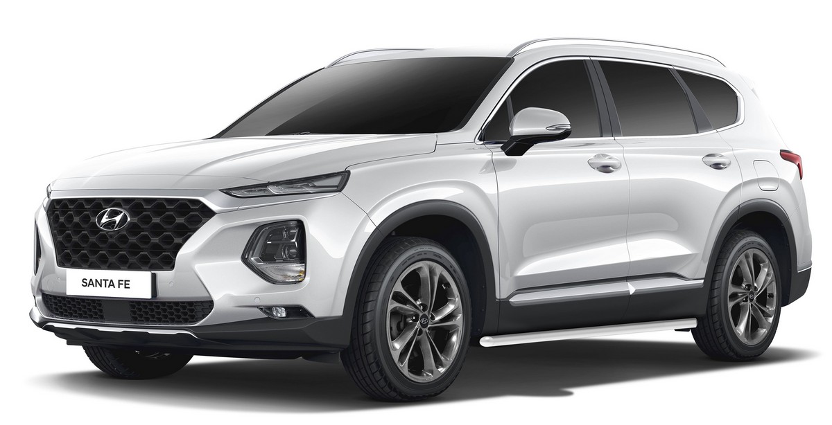 фото Защита порогов d57 rival для hyundai santa fe iv 2018-2021, нерж. сталь, 2 шт., r.2312.003