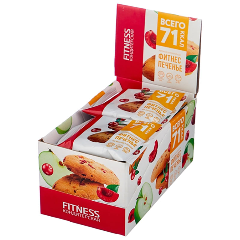 фото Fitness кондитерская фитнес печенье 40 г, 10 шт, вкус: клюква