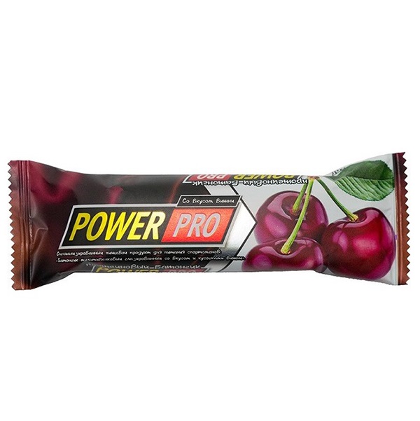 фото Батончики power pro 60 г, 20 шт, с кусочками вишни powerpro