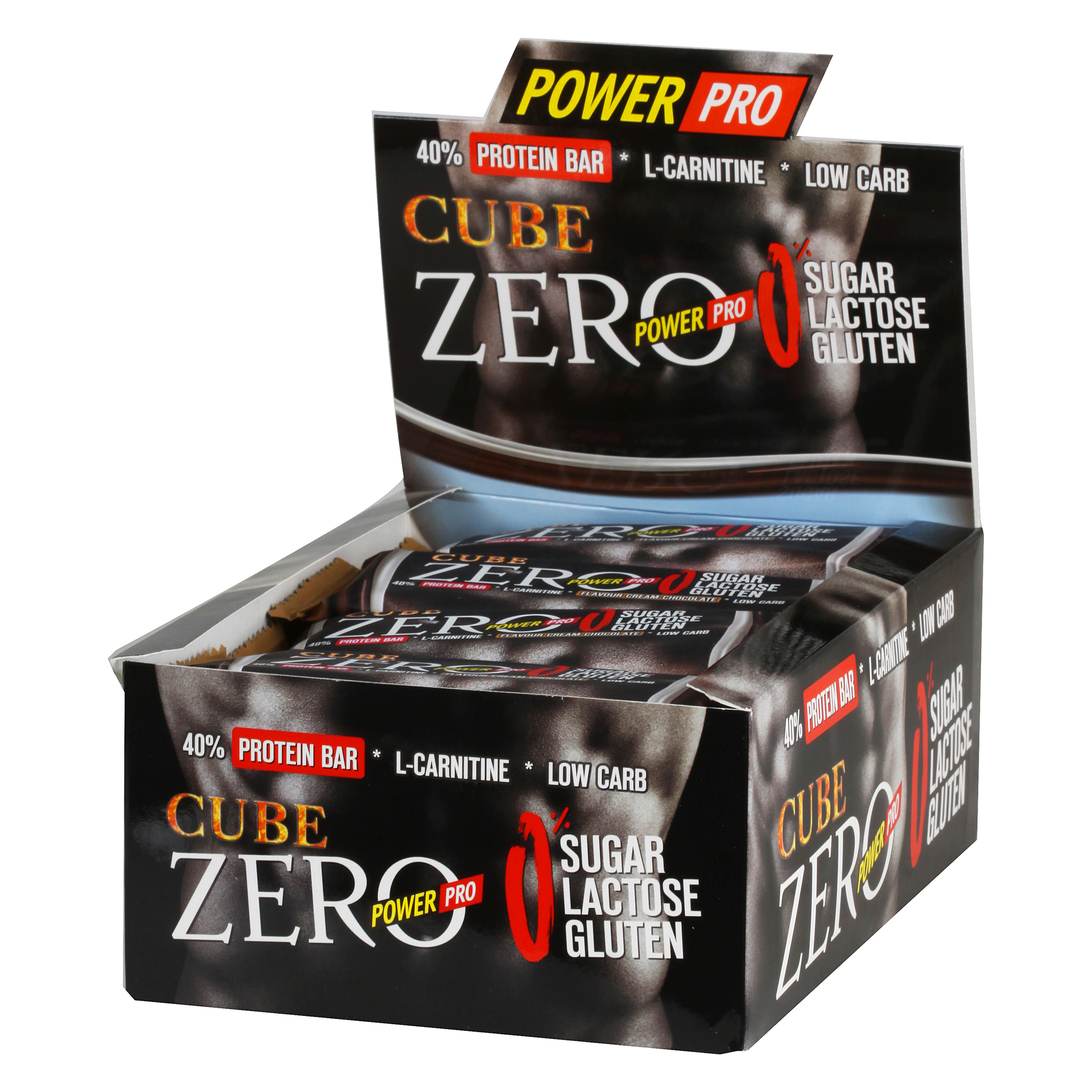 фото Power pro батончики cube zero 50 г, 20 шт, вкус: крем-шоколад powerpro