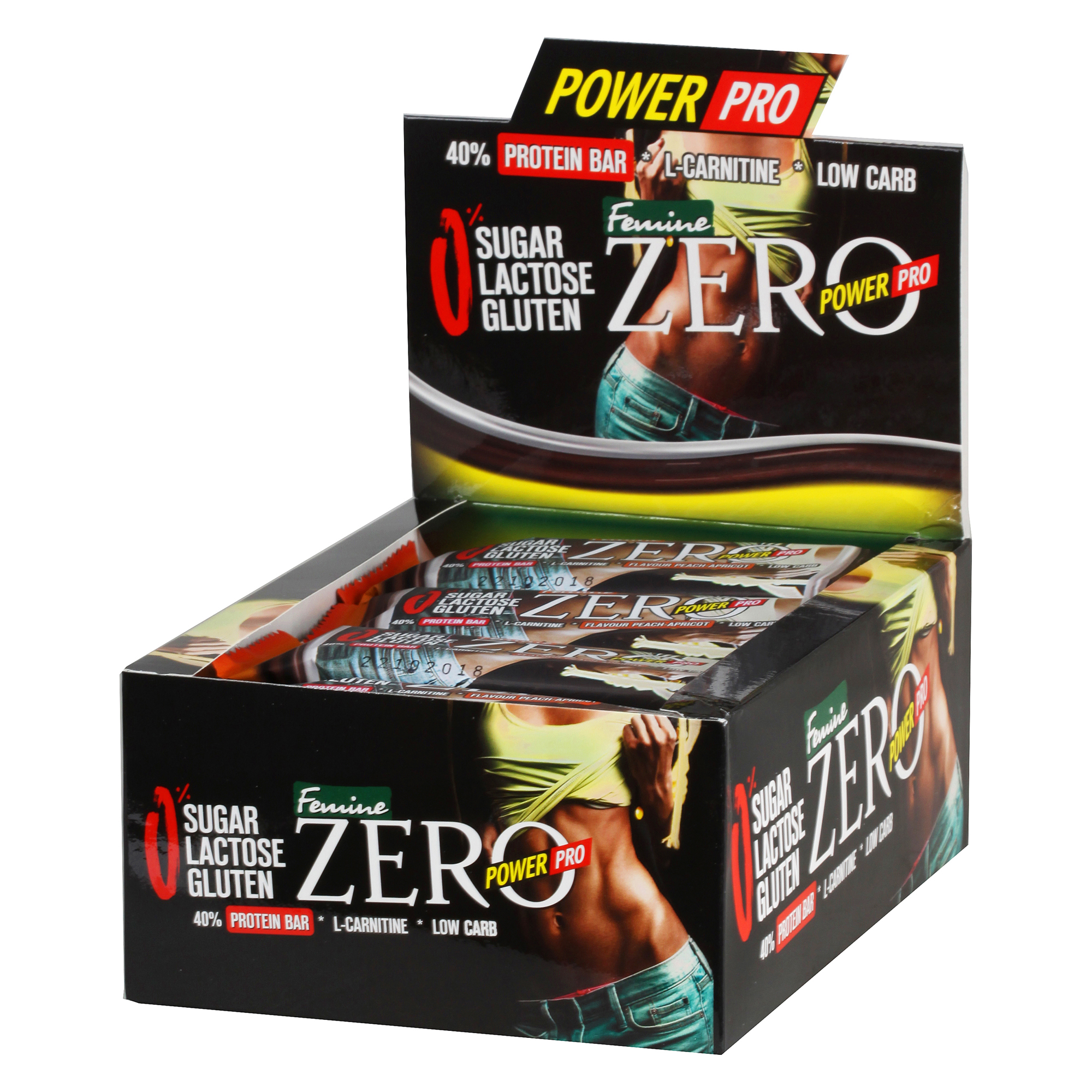 Power Pro Батончики Femine ZERO 50 г, 20 шт, вкус: ваниль-крем