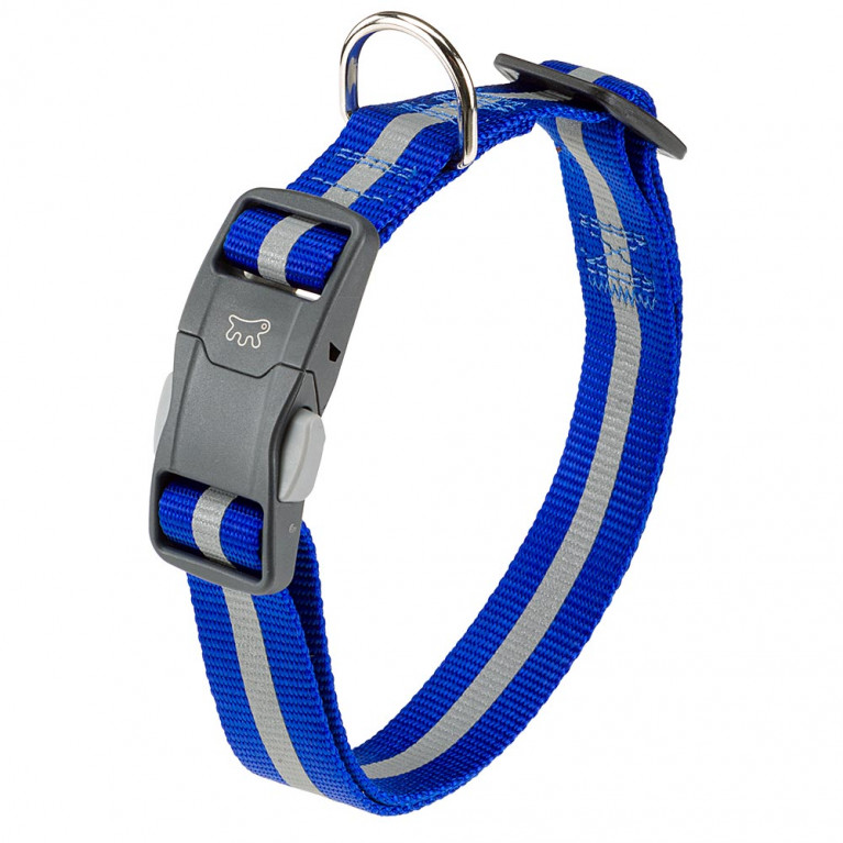 фото Ошейник для собак ferplast club reflex, со светоотражающей полосой, синий, 15мм х 44см