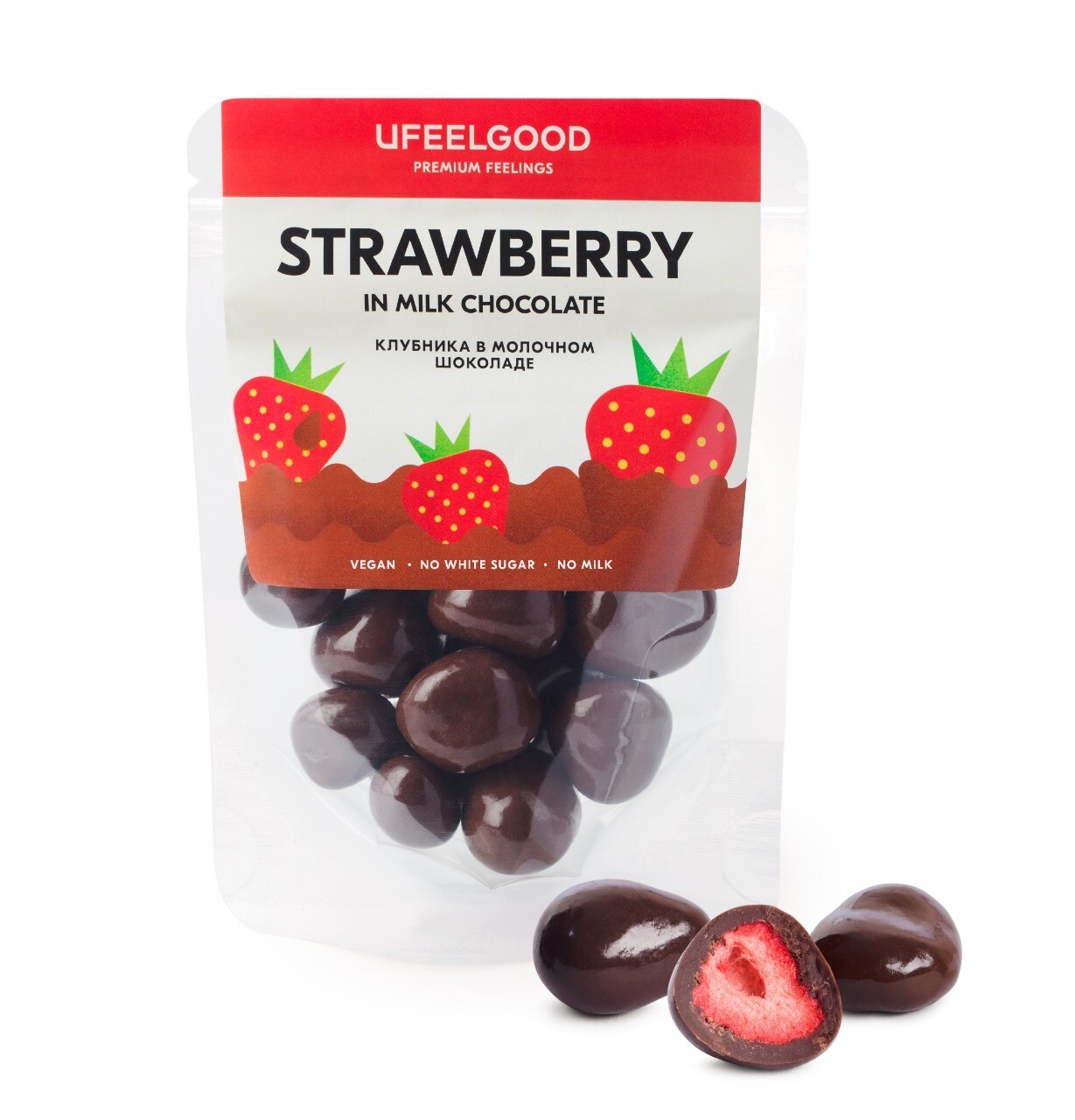 

Шоколад молочный Ufeelgood клубника 100 г