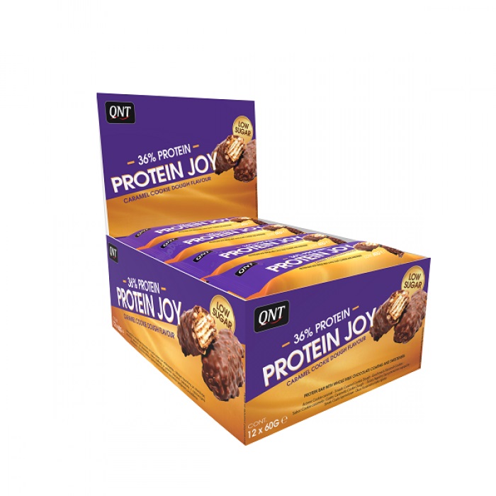 фото Qnt батончики protein joy 60 г, 12 шт, вкус: карамельное печенье