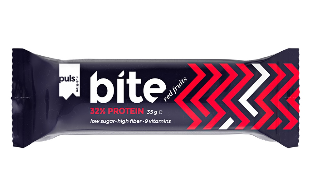 фото Puls nutrition батончики puls bite 32% 35 г, 24 шт, вкус: ягоды