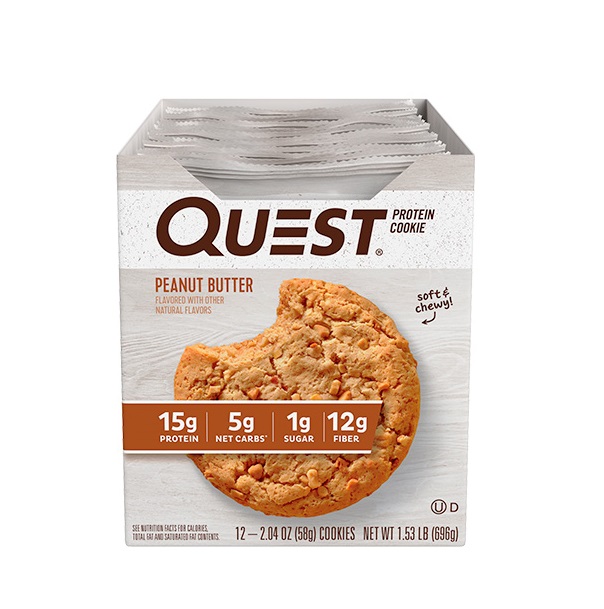 фото Quest nutrition quest nutrition печенье quest cookies, 12 шт, вкус: с арахисовой пастой