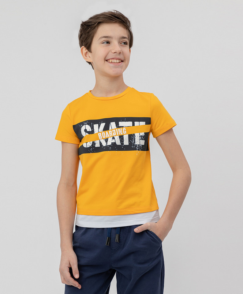 

Футболка для мальчиков Button Blue, цв. оранжевый, р.116, 120BBBF12022700