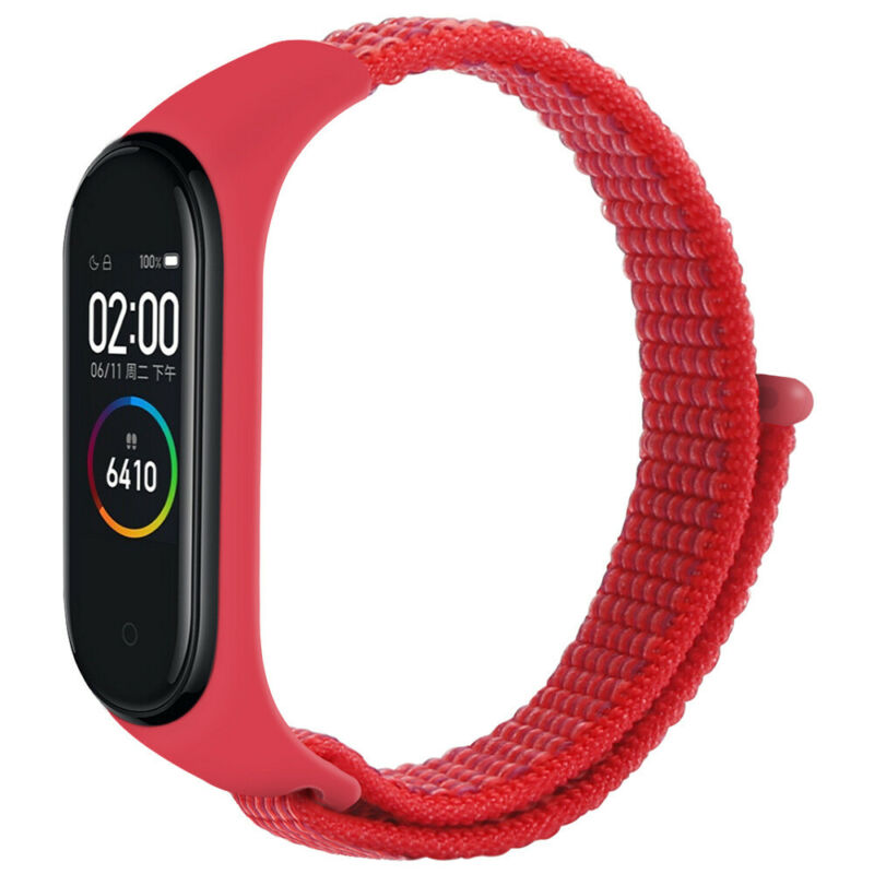 фото Ремешок для смарт-браслета nuobi nylon для xiaomi mi band 3, mi band 4 red