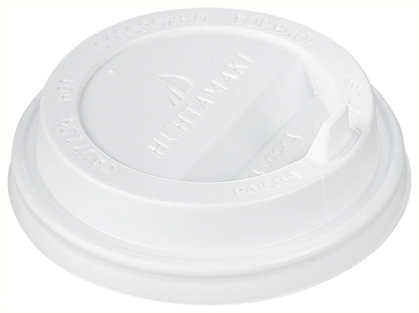 Крышка для стакана Huhtamaki пластиковая белая с клапаном 8 cм х 100 шт.