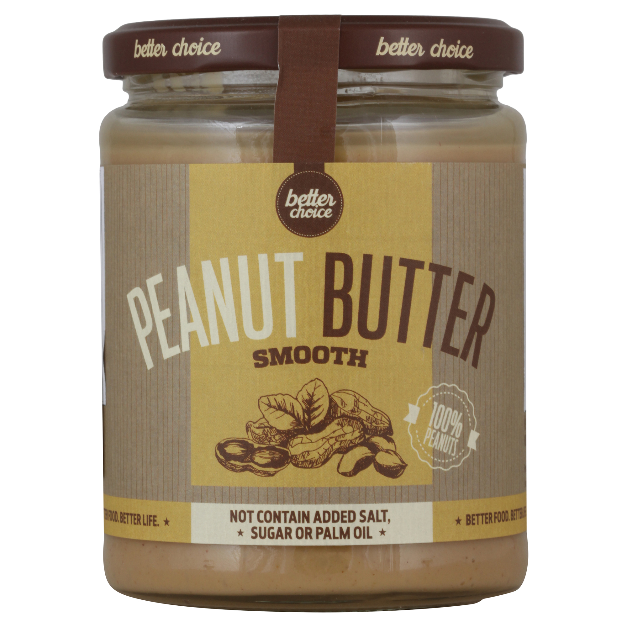 фото Betterchoice peanut butter (better choice) (стекло) натуральное арахисовое масло, 500 г