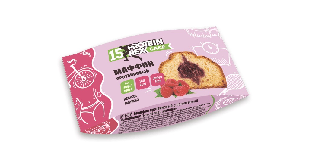 

Протеиновые маффины ProteinRex Cake 40 г forest raspberry, 8 шт., Cake