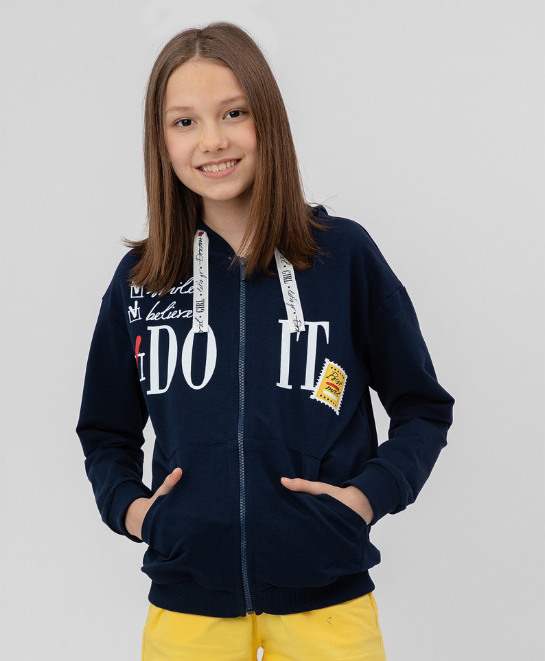 

Толстовка для девочек Button Blue, цв. синий, р.98, 120BBGC16011000