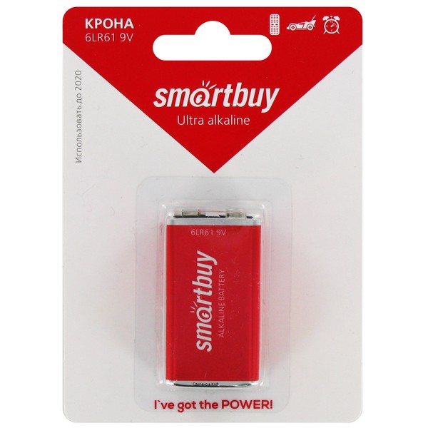 

Батарейка SmartBuy Крона 6LR61/1B (SBBA-9V01B) (12/240), SmartBuy 6LR61/1B (SBBA-9V01B) (12/240)
