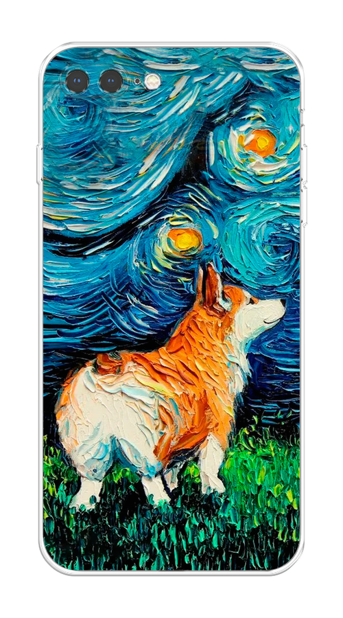 

Чехол на Apple iPhone 8 Plus "Корги звёздная ночь", Коричневый;белый;зеленый, 10950-1