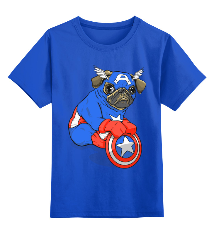 

Детская футболка Printio Captain pug цв.синий р.116, 0000002677850