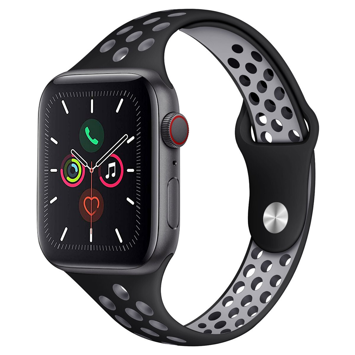

Сменный ремешок Nuobi Sport Slim для Apple Watch 38/40mm Grey/Black, Sport Slim