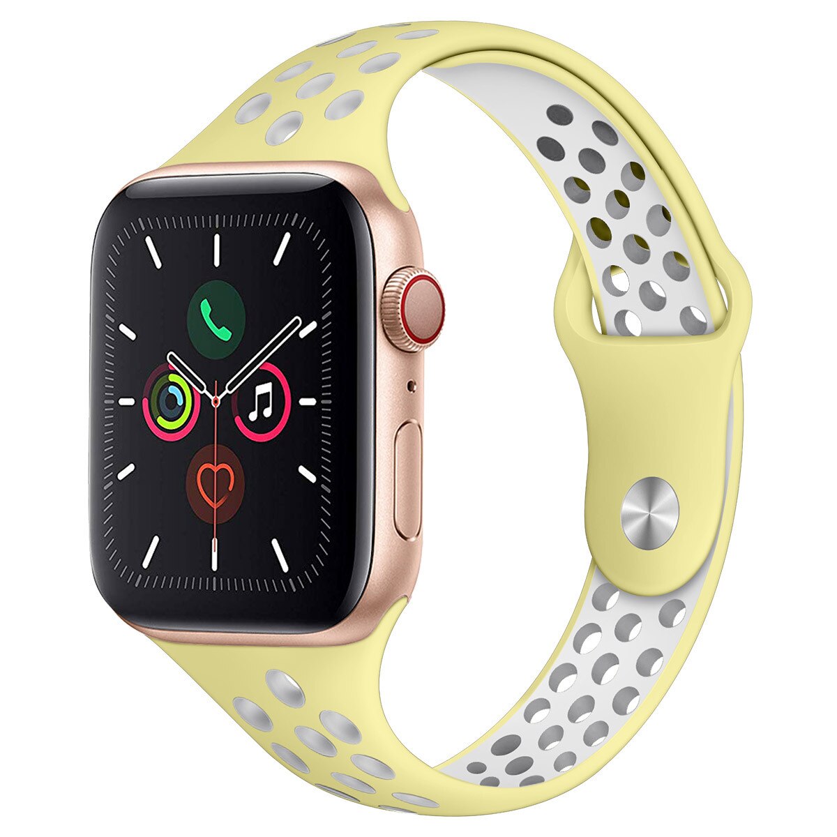 

Сменный ремешок Nuobi Sport Slim для Apple Watch 42/44mm White/Yellow, Sport Slim