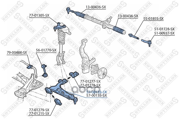 

Рычаг подвески Stellox 5700133SX