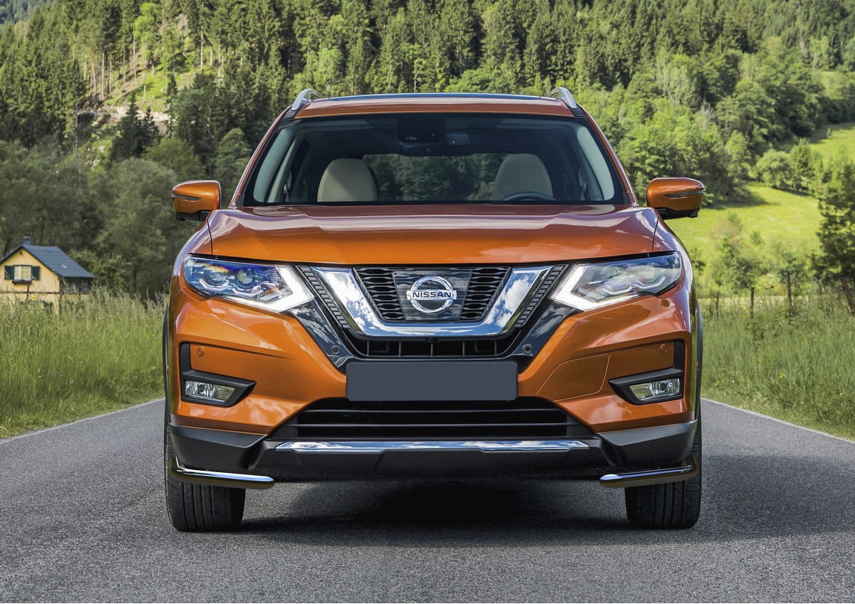 фото Защита переднего бампера d42 уголки rival для nissan x-trail t32 рестайлинг 2018-н.в., нер