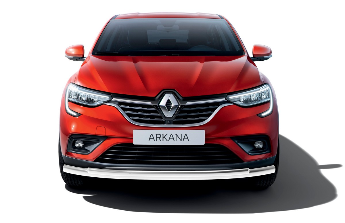 фото Защита переднего бампера d57+d42 rival для renault arkana 2019-н.в., r.4705.001