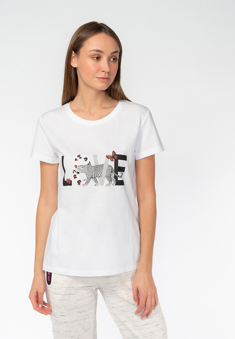 

Футболка женская Modis M201U00367 белая 46 RU, M201U00367