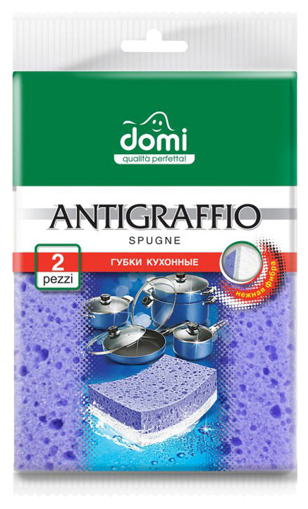

Губки Domi Antigraffio кухонные деликатные 2 шт