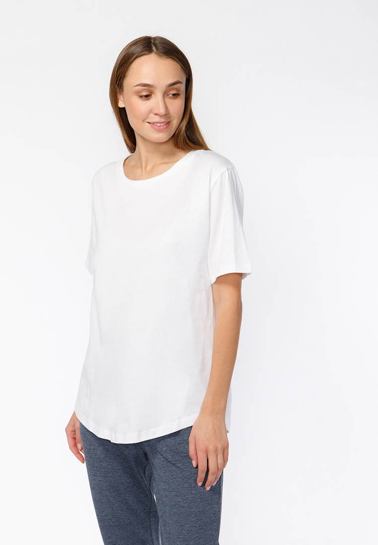 

Футболка женская Modis M201W00395 белая 44-46 RU, M201W00395