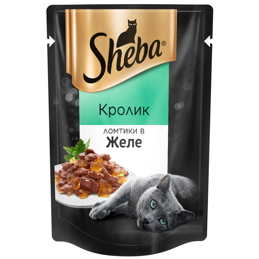 

Влажный корм для кошек Sheba, ломтики в желе, кролик, 85 г, Pleasure