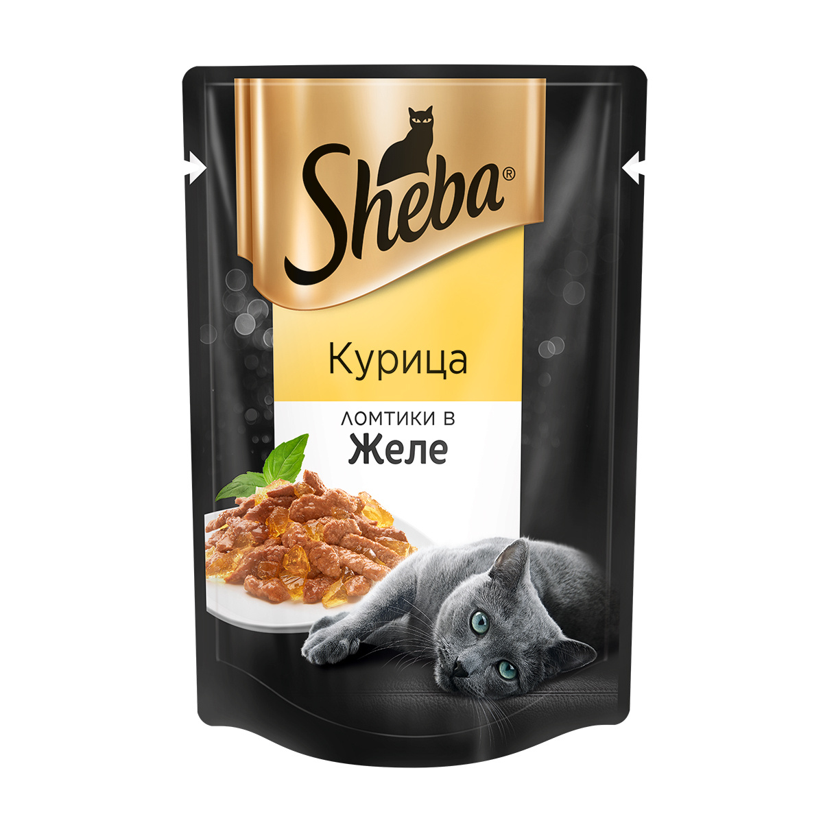 фото Влажный корм для кошек sheba, ломтики в желе, курица, 85 г