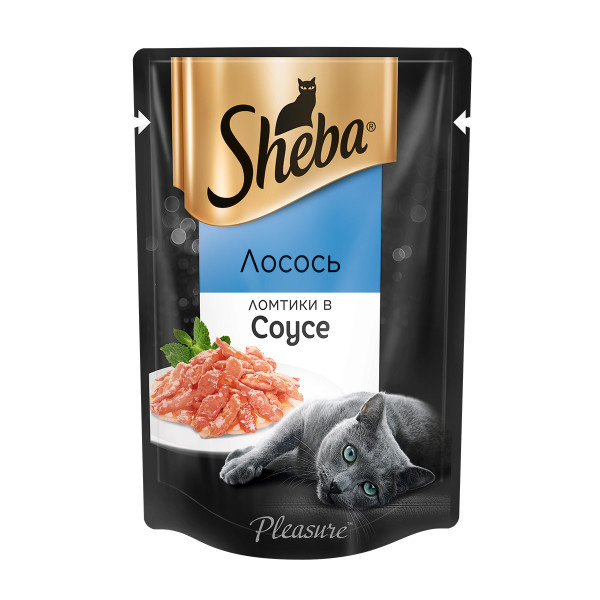 фото Влажный корм для кошек sheba, ломтики в соусе, лосось, 85 г