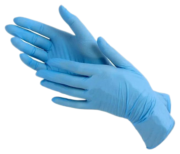 фото Benovy перчатки нестерильные нитриловые текстур. 100 пар, голубые м