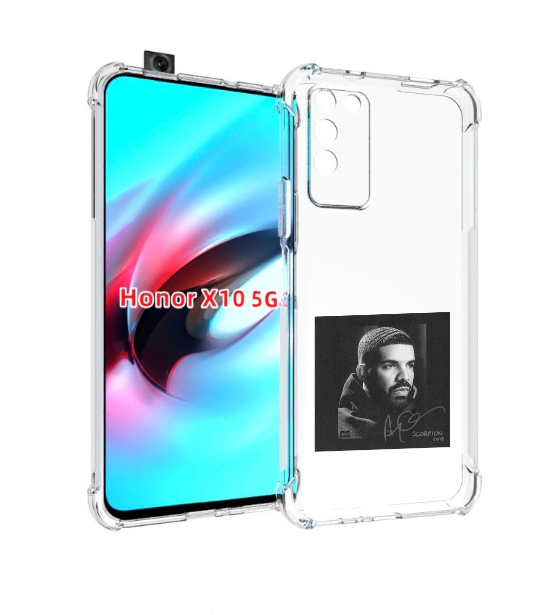 

Чехол MyPads Drake - Scorpion для Honor X10, Прозрачный, Tocco