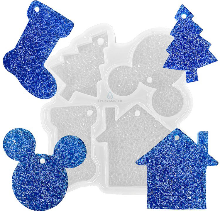 

Силиконовый молд Epoxy Master Кристаллические новогодние игрушки, 4 шт., 1 молд, Белый