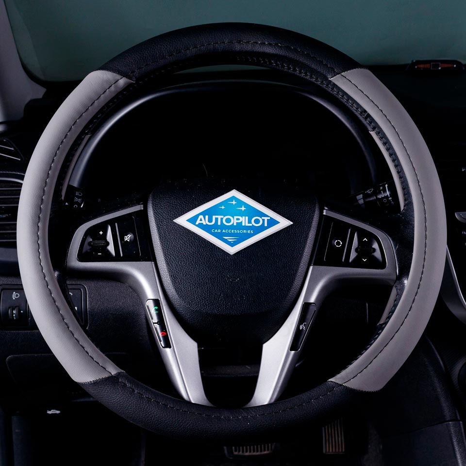 

Оплетка на руль Автопилот Hyundai-1287-BLW-010001021017 Хендай Соната (2014-2017), Черный;серый