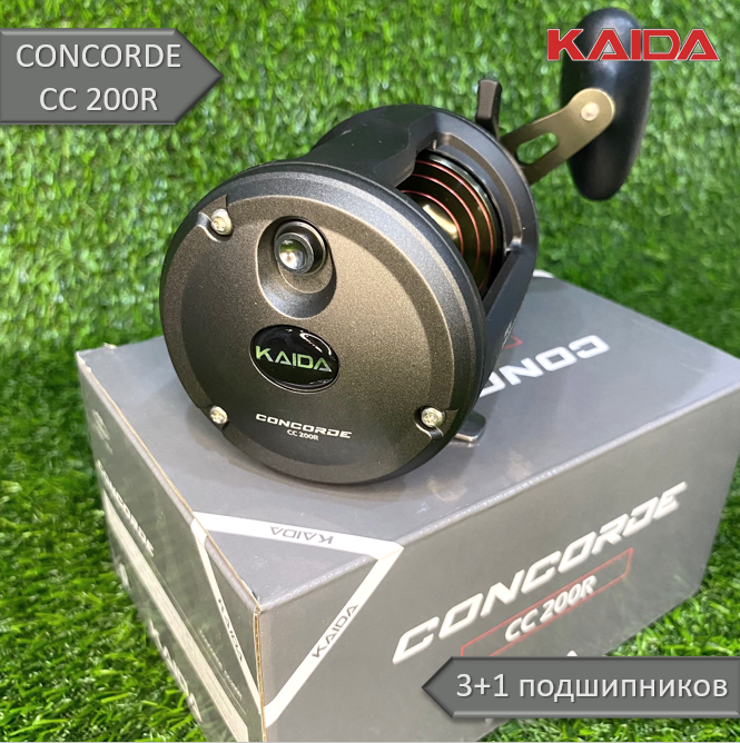 

Катушка мультипликаторная Kaida CONCORDE CC 200R, Серый, CONCORDE