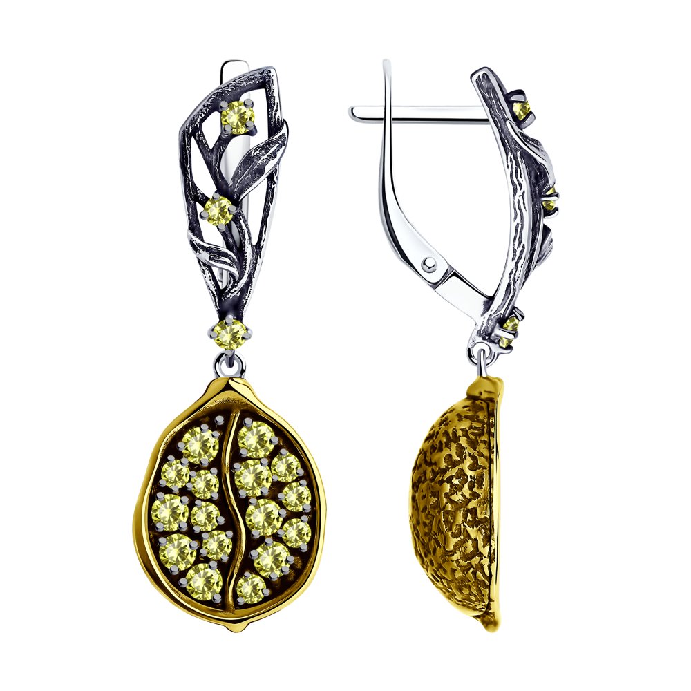 

Серьги подвески из серебра SOKOLOV 95020070, фианит, 95020070