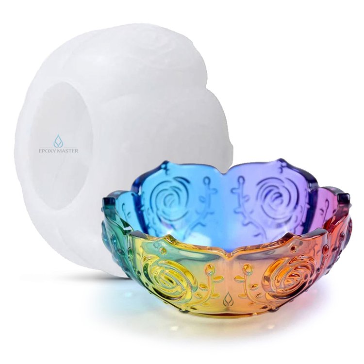 

Силиконовый молд Epoxy Master Миска с цветами, d11см 1 шт., Белый