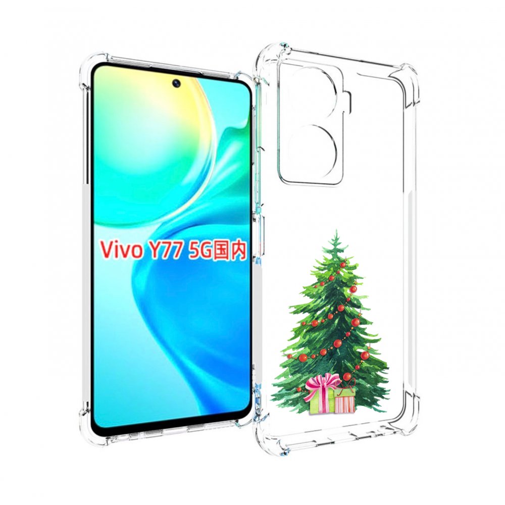 

Чехол MyPads Елка новогодняя с подарками акварель для Vivo Y77 5G, Прозрачный, Tocco