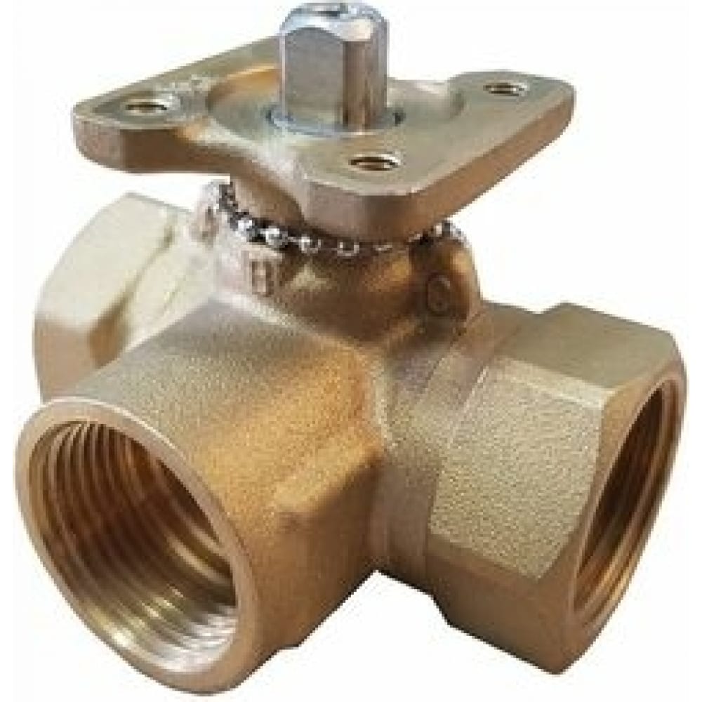 

Трехходовой шаровой кран TECHNO 3015A латунный, под привод DN15, G1/2, КVS 2.5 640315-1, Золотистый