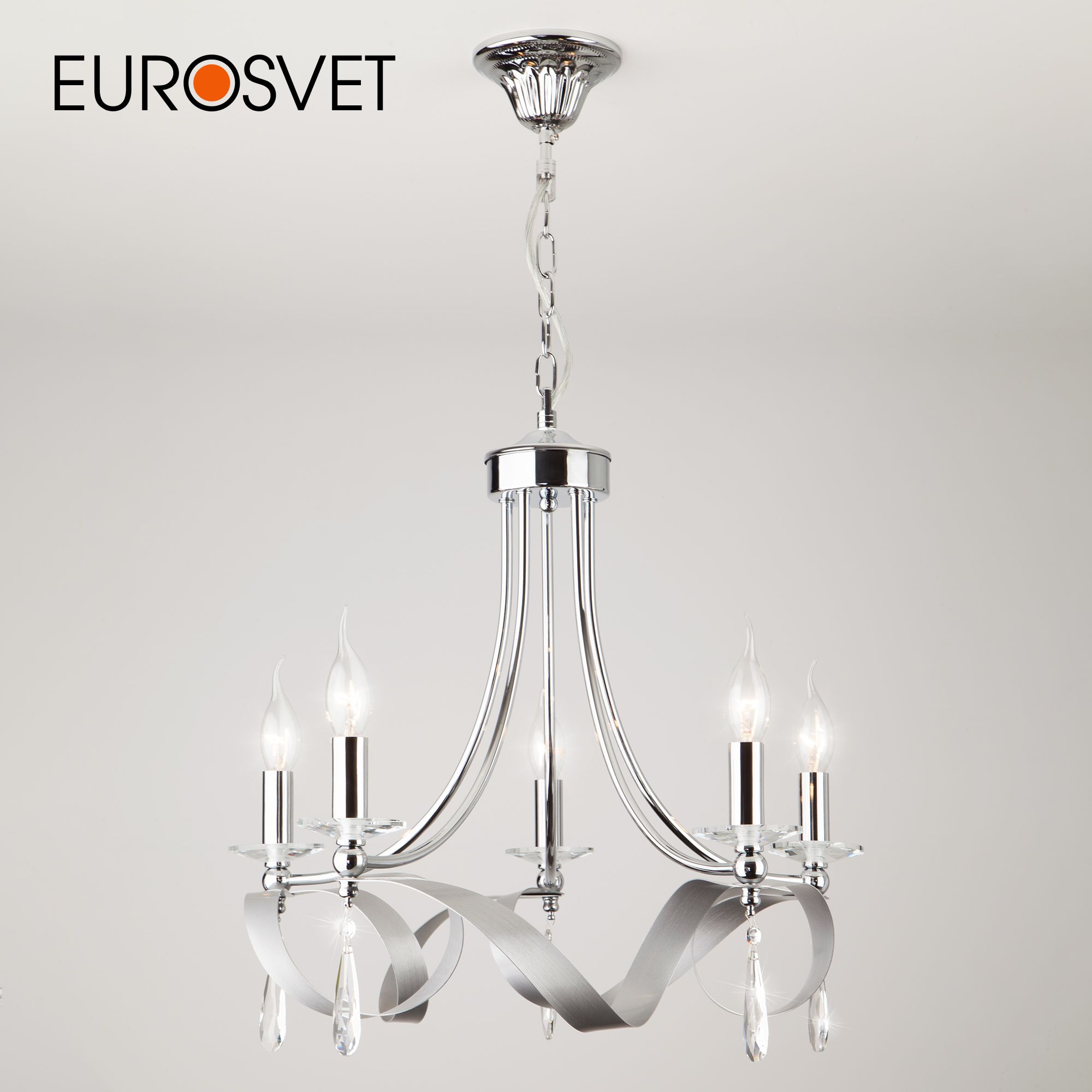 

Потолочная люстра на 5 рожков Eurosvet Adelia 60064/5 Е14 хром, 600 64 -5