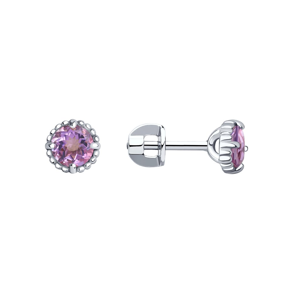 

Серьги пусеты из серебра SOKOLOV 92022388, аметист, 92022388