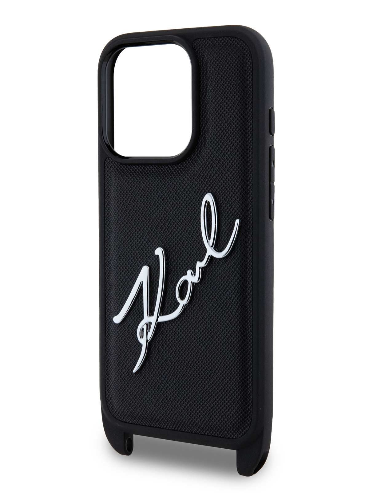 Чехол Karl Lagerfeld для iPhone 15 Pro с ремешком Autograph Hard Black