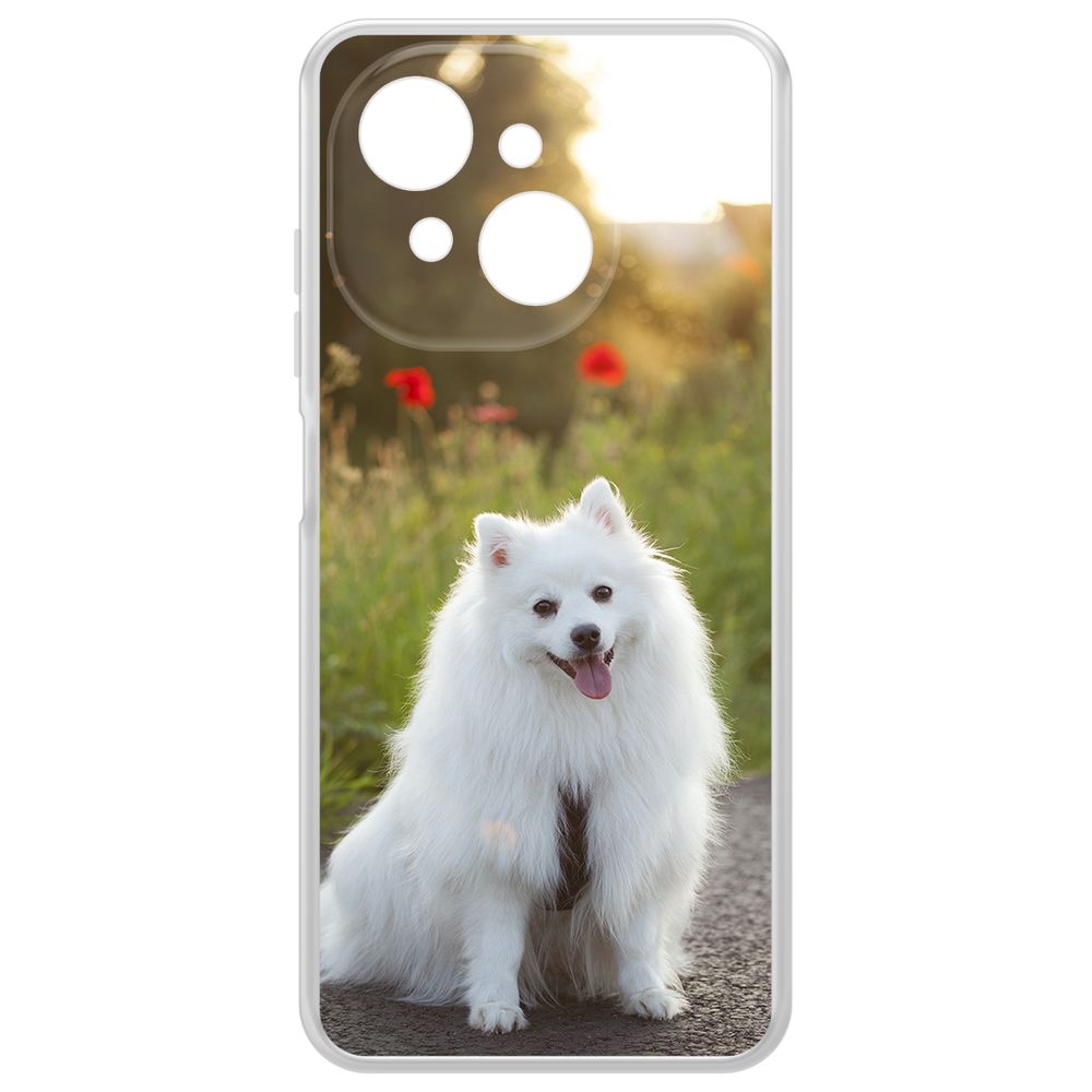 

Чехол-накладка Krutoff Clear Case Белый шпиц для Tecno Spark Go 1, Прозрачный