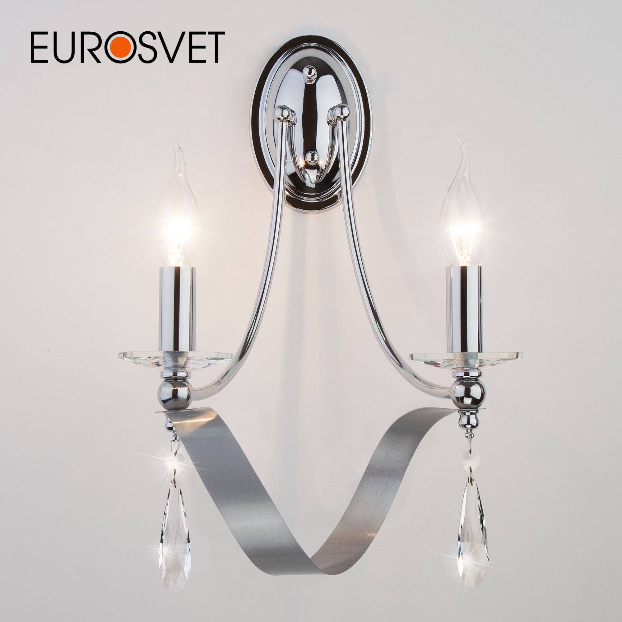 

Бра Eurosvet Adelia 60064/2 хром с хрусталем E14, 109548