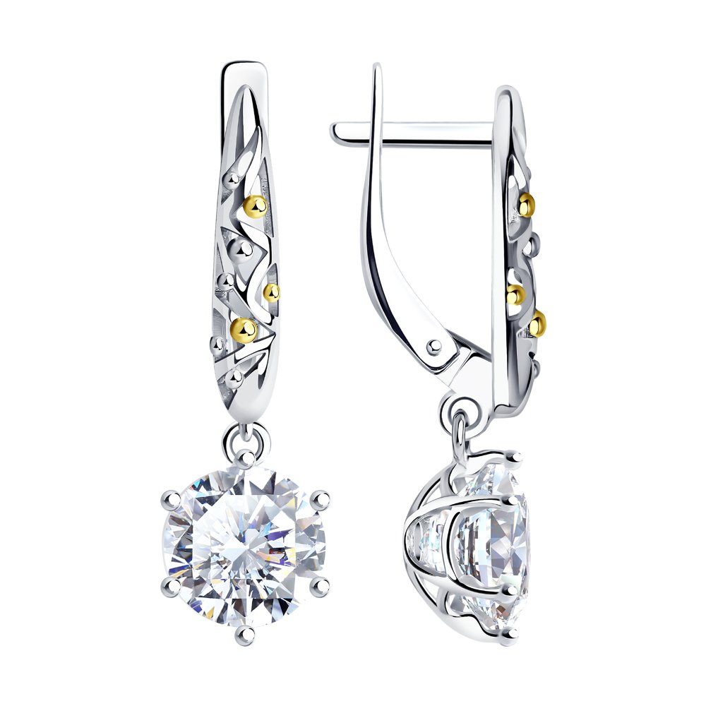 

Серьги подвески из серебра SOKOLOV 92021902, горный хрусталь, 92021902