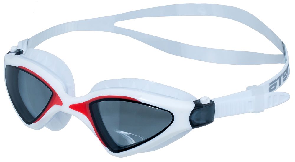 Очки для плавания ATEMI, комфорт, бел/крас, тонир., AF, от UVA, UVB, силикон N8501